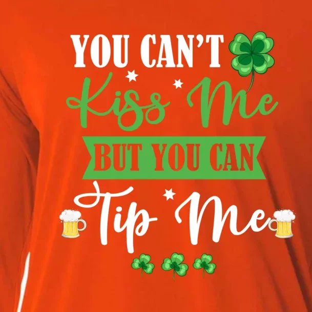 Waitress Bartender Waiter St Patrick's Day Lucky Shamrock Gift Cooling Performance Long Sleeve Crew