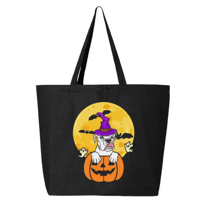 White Boxer Witch Dog Lover Halloween Costume 25L Jumbo Tote