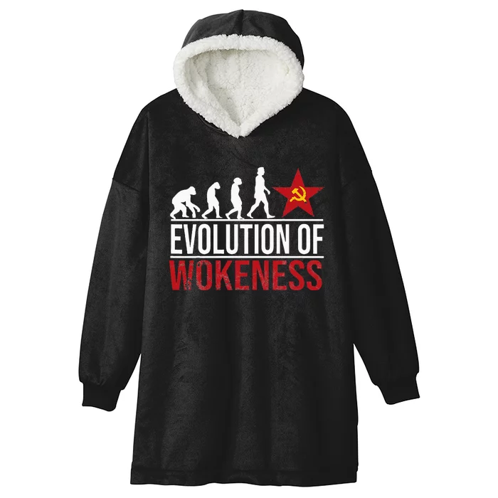 Wokeness Breeds Weakness Hooded Wearable Blanket