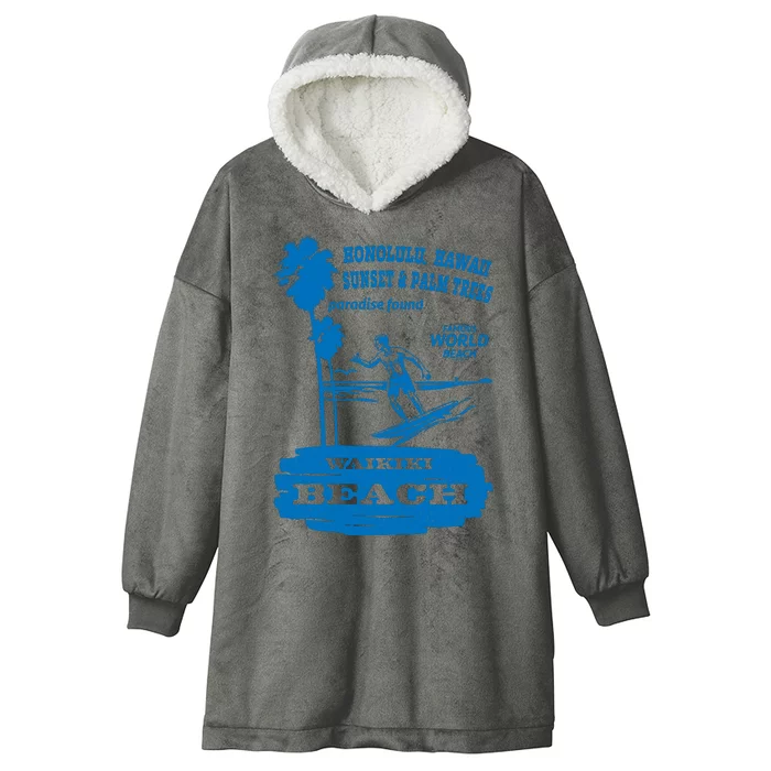 Waikiki Beach Hooded Wearable Blanket