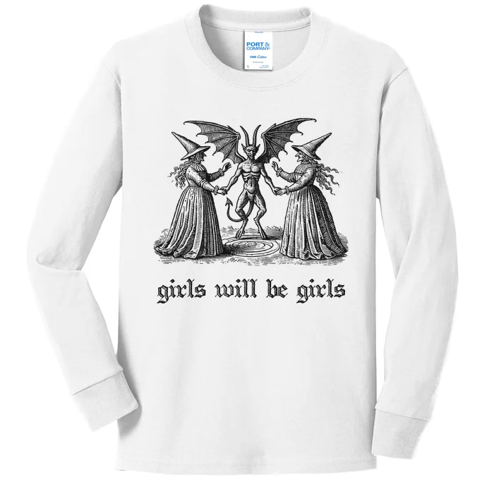 Will Be Witch Vintage Halloween Kids Long Sleeve Shirt