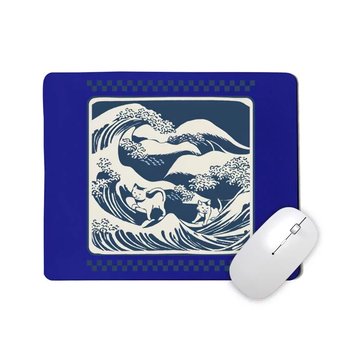 Wave Blue With Cats Less Cat Ladies For Harris Funny Cute Gift Mousepad