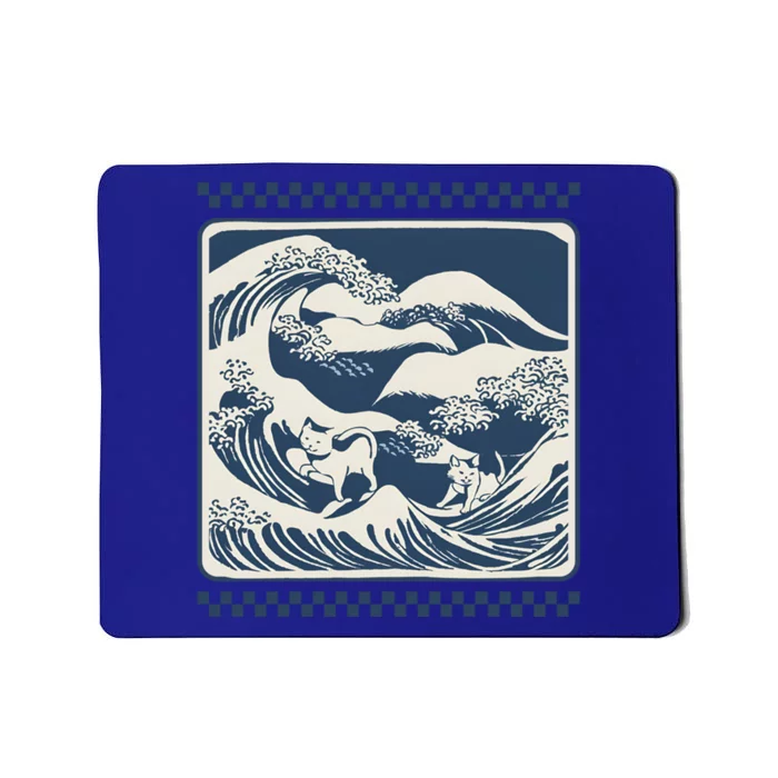 Wave Blue With Cats Less Cat Ladies For Harris Funny Cute Gift Mousepad