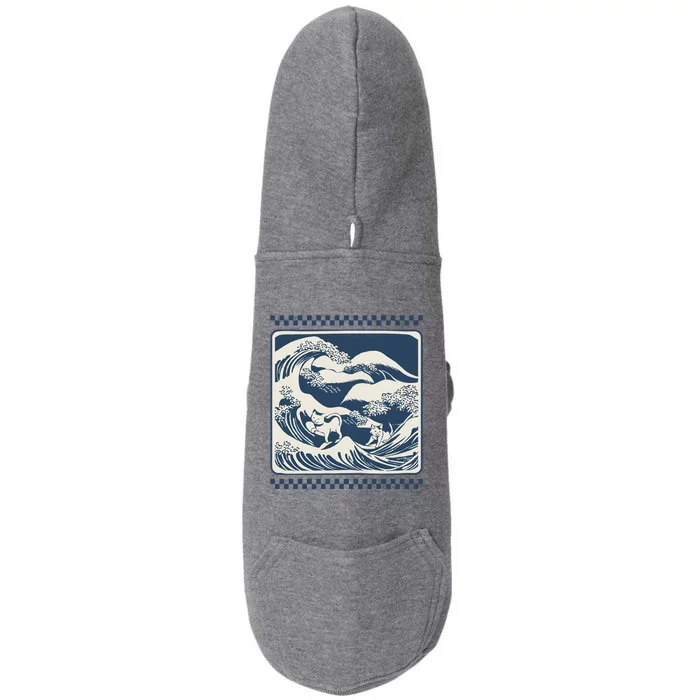 Wave Blue With Cats Less Cat Ladies For Harris Funny Cute Gift Doggie 3-End Fleece Hoodie