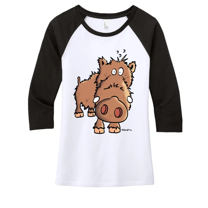 Wild Boar Women's Tri-Blend 3/4-Sleeve Raglan Shirt