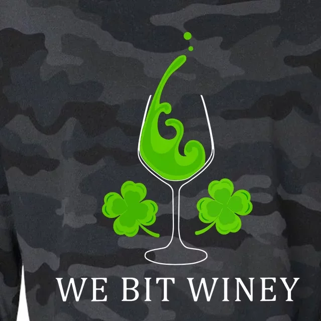 Wee Bit Winey Shamrock Wine St Patricks Day Carnival Vneck Cropped Pullover Crew