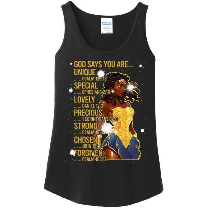 Wonder Black Woman Black Strong Ladies Essential Tank