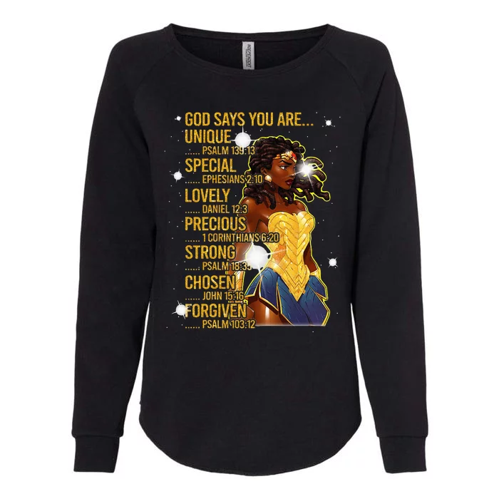 Wonder Black Woman Black Strong Womens California Wash Sweatshirt