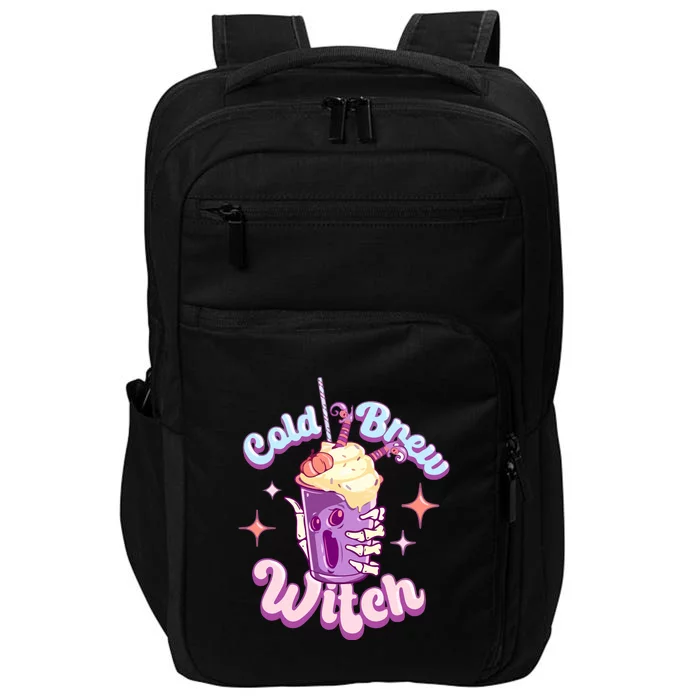 Witch Brew Witchy Skeleton Hand And Halloween Latte Gift Impact Tech Backpack