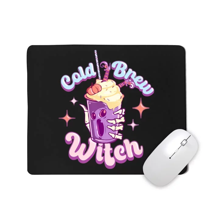 Witch Brew Witchy Skeleton Hand And Halloween Latte Gift Mousepad