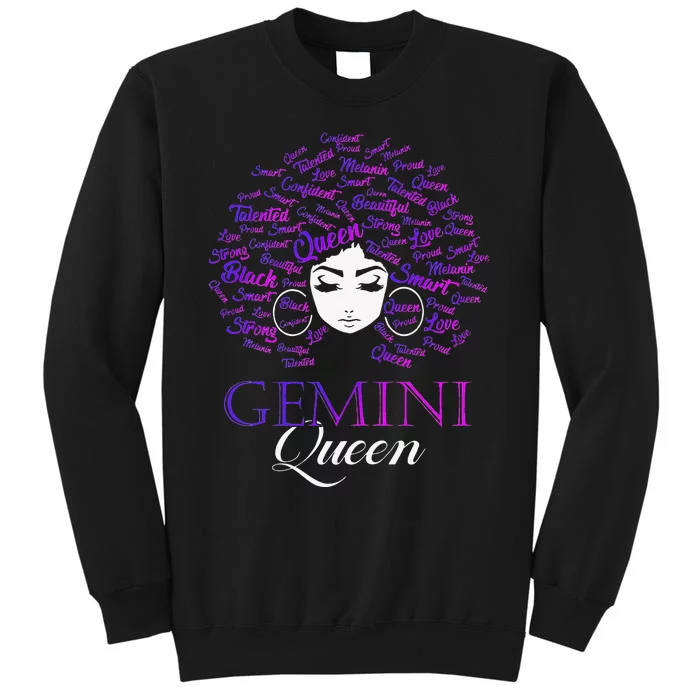 Wo Black Wo Afro Hair Gemini Queen Birthday Gift Sweatshirt