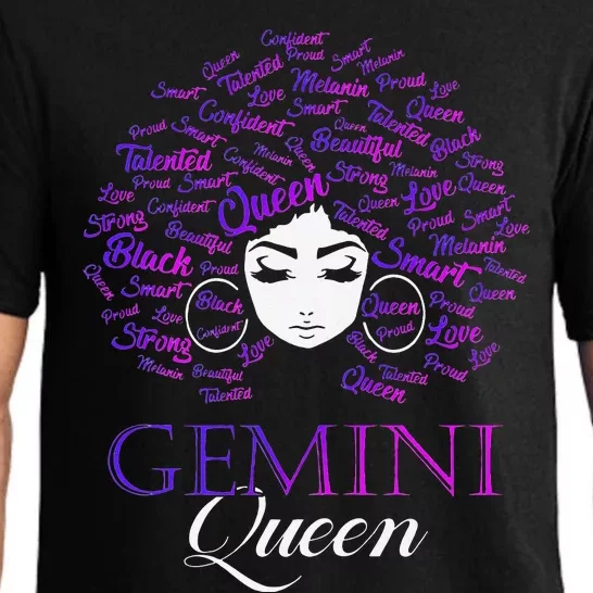 Wo Black Wo Afro Hair Gemini Queen Birthday Gift Pajama Set