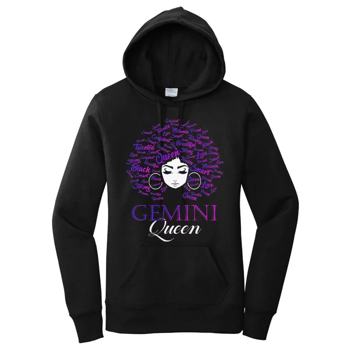 Wo Black Wo Afro Hair Gemini Queen Birthday Gift Women's Pullover Hoodie