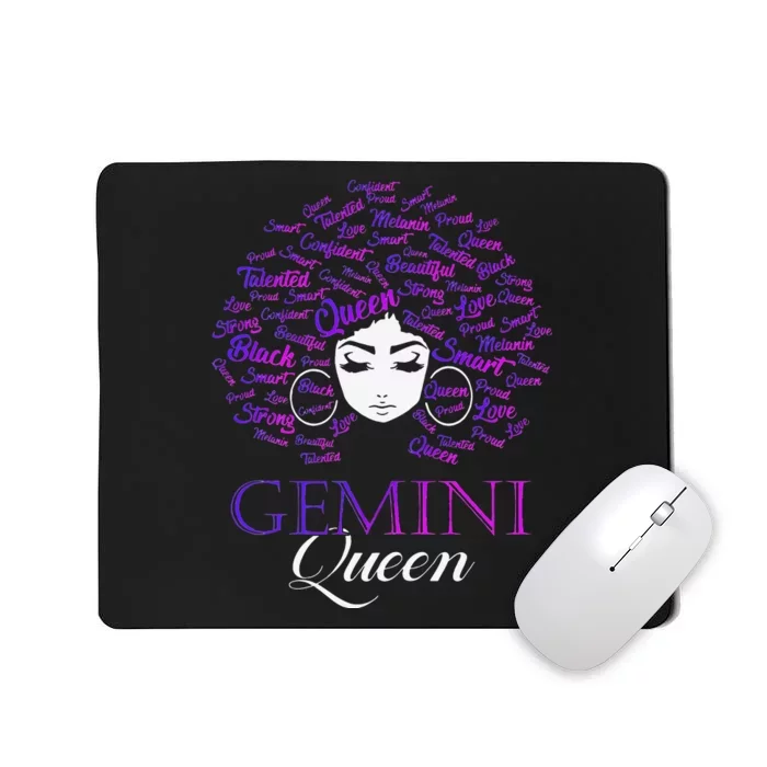 Wo Black Wo Afro Hair Gemini Queen Birthday Gift Mousepad