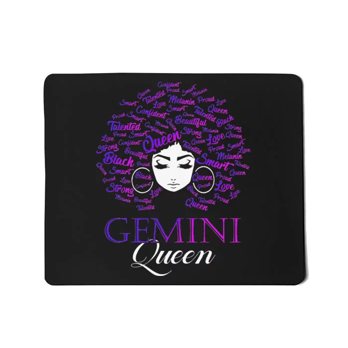 Wo Black Wo Afro Hair Gemini Queen Birthday Gift Mousepad