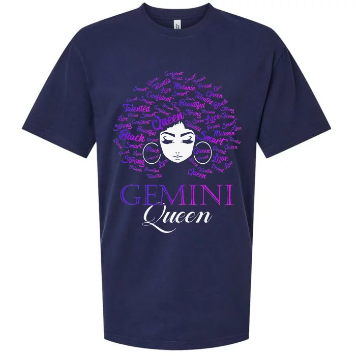 Wo Black Wo Afro Hair Gemini Queen Birthday Gift Sueded Cloud Jersey T-Shirt