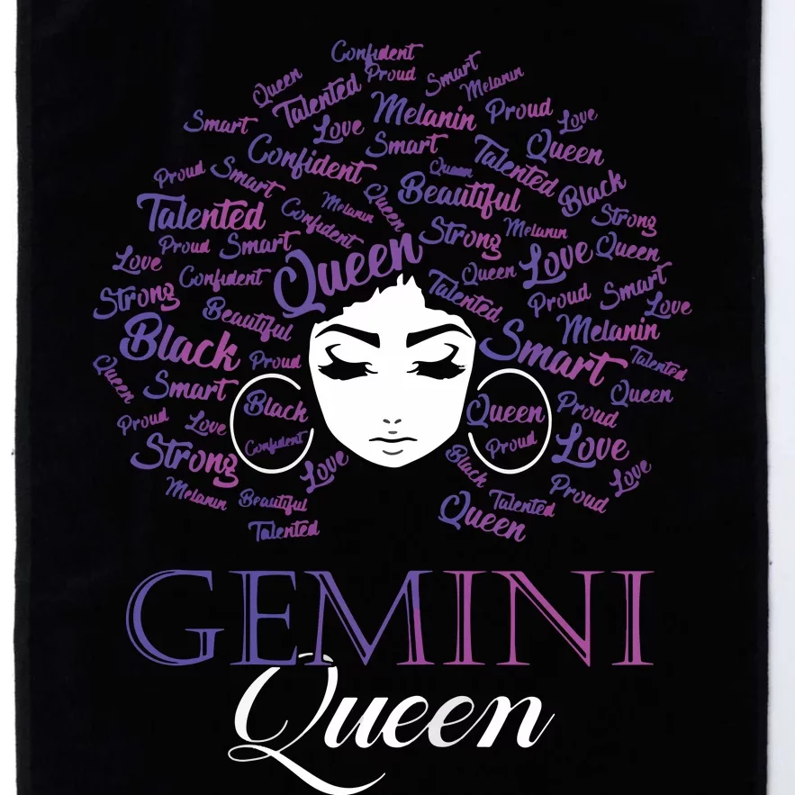 Womens Black Womens Afro Hair Gemini Queen Birthday Gift Platinum Collection Golf Towel