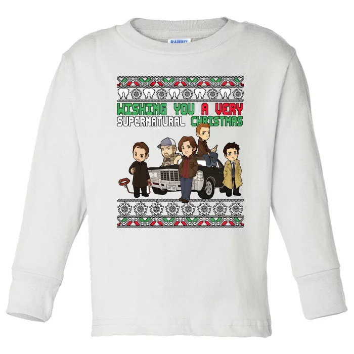 Winchesters Brothers Wishing You A Very Supernatural Christmas Toddler Long Sleeve Shirt