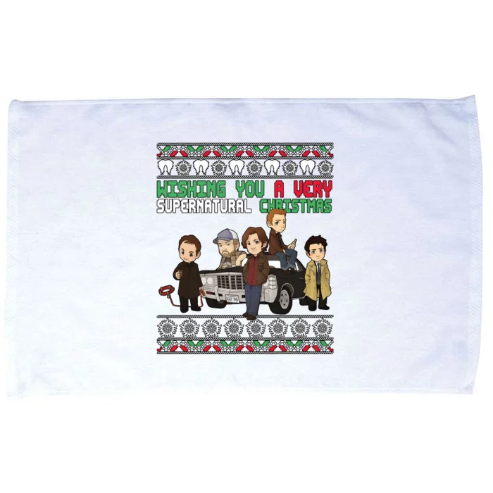 Winchesters Brothers Wishing You A Very Supernatural Christmas Microfiber Hand Towel