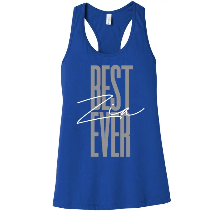 Wo Best Zia Ever Tee Aunt Italian Auntie Gift Funny Gift Women's Racerback Tank