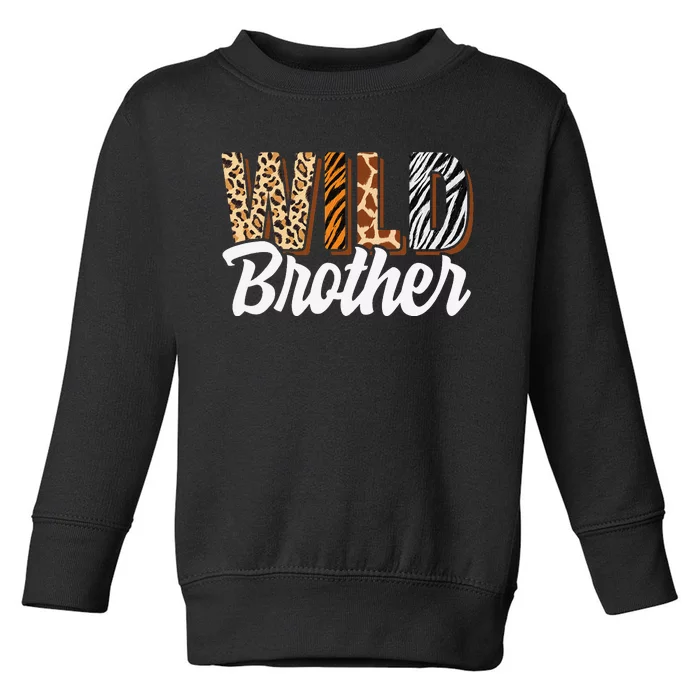 Wild Brother Zoo Born Two be Wild Bday Safari Jungle Animal Toddler Sweatshirt