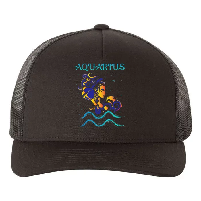 Water Bearer Zodiac Sign Symbol Horoscope Aquarius Yupoong Adult 5-Panel Trucker Hat