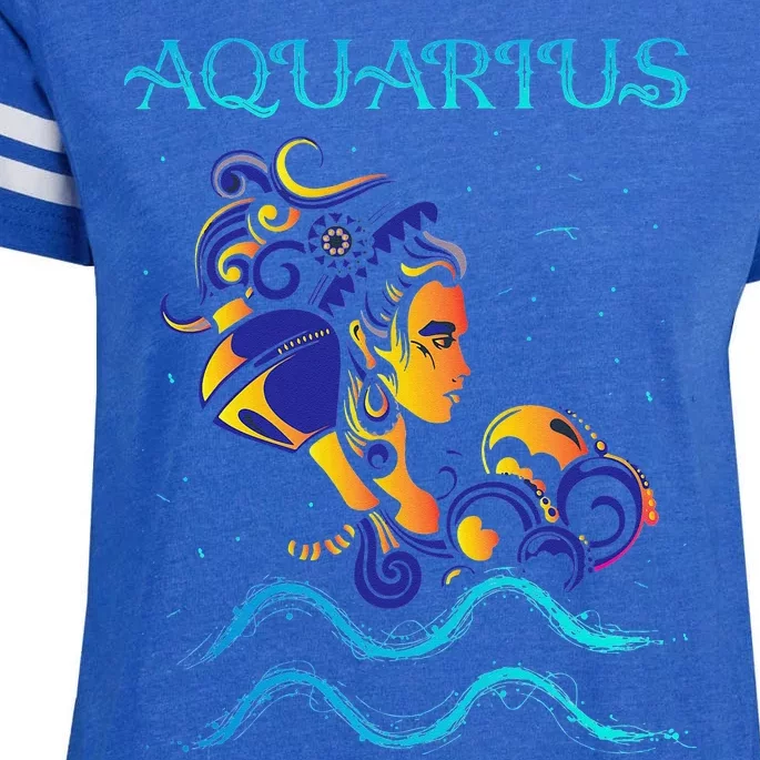 Water Bearer Zodiac Sign Symbol Horoscope Aquarius Enza Ladies Jersey Football T-Shirt