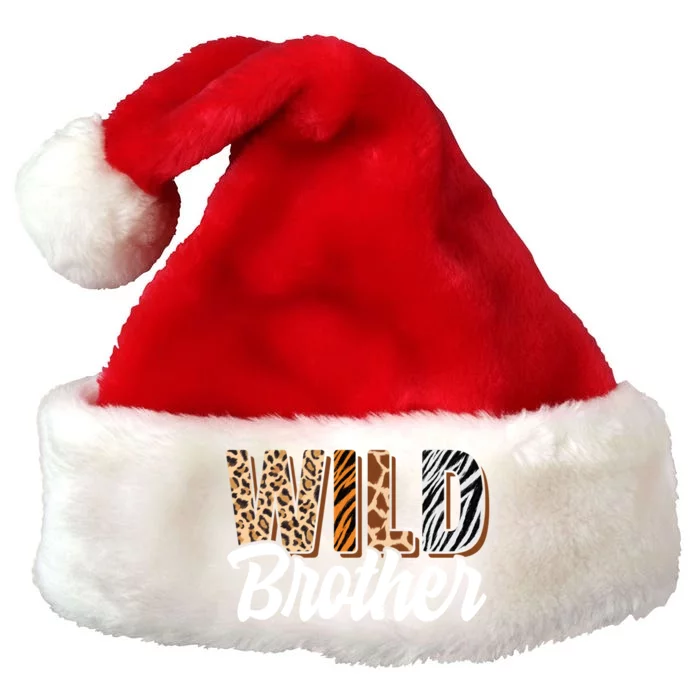 Wild Brother Zoo Born Two Be Wild Bgiftday Safari Jungle Animal Great Gift Premium Christmas Santa Hat