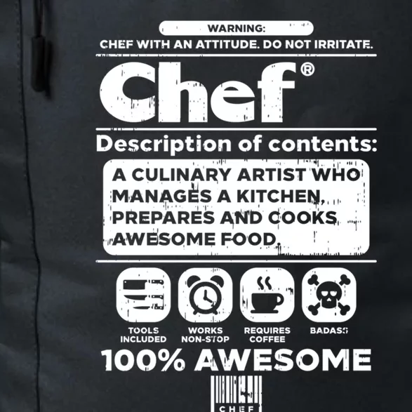 Warning Chef 100% Awesome Culinary Artist Gift Daily Commute Backpack