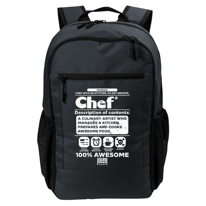 Warning Chef 100% Awesome Culinary Artist Gift Daily Commute Backpack