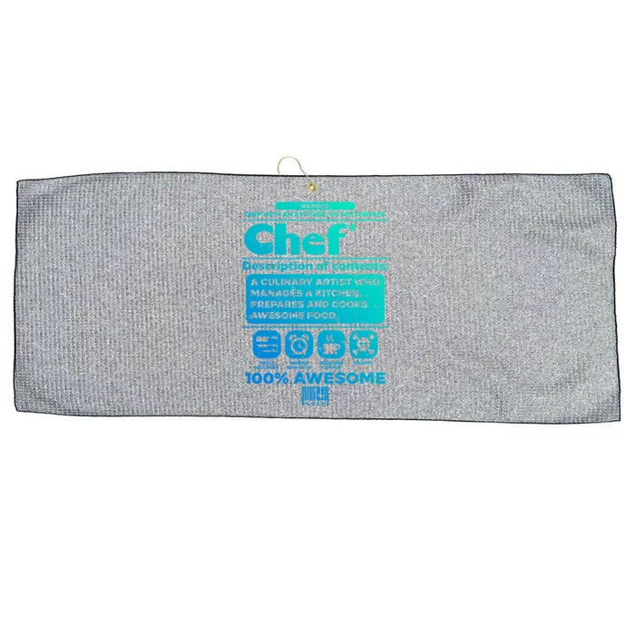 Warning Chef 100% Awesome Culinary Artist Gift Large Microfiber Waffle Golf Towel