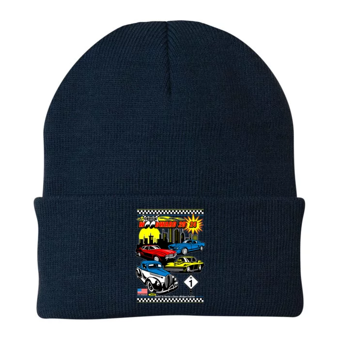 Woodward Cruise 2024 Classic Cars Cruising Downtown Skyline Knit Cap Winter Beanie