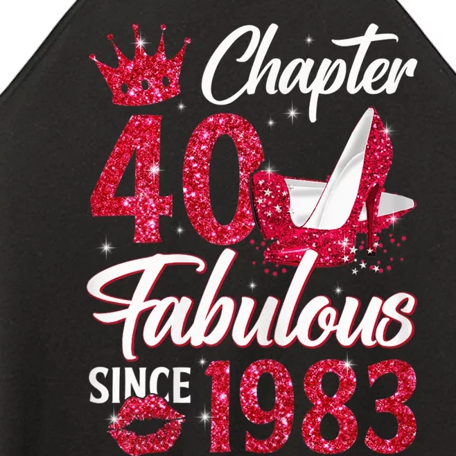 Wo Chapter 40 Fabulous Since 1983 40th Birthday Queen Diamond Women’s Perfect Tri Rocker Tank