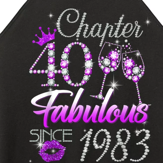 Wom.e.ns Chapter 40 Fabulous Since 1983 40th Birthday Queen Women’s Perfect Tri Rocker Tank