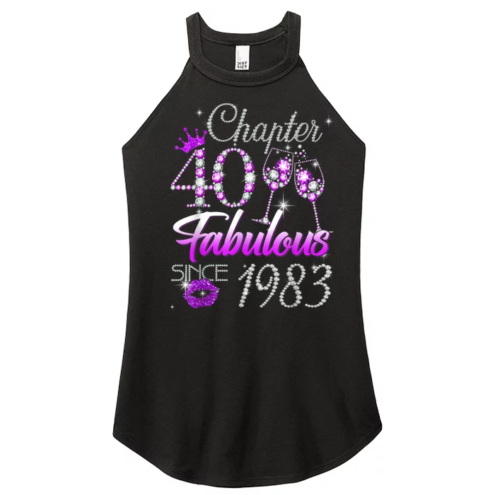 Wom.e.ns Chapter 40 Fabulous Since 1983 40th Birthday Queen Women’s Perfect Tri Rocker Tank