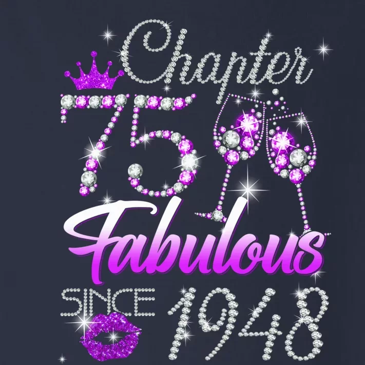 Wo Chapter 75 Fabulous Since 1948 75th Birthday Present Queen Toddler Long Sleeve Shirt