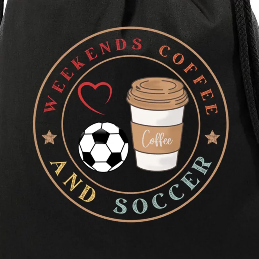 Weekends Coffee And Soccer Retro Drawstring Bag