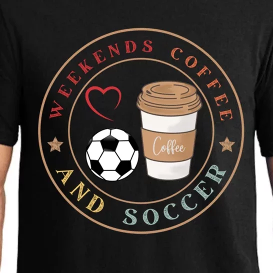 Weekends Coffee And Soccer Retro Pajama Set