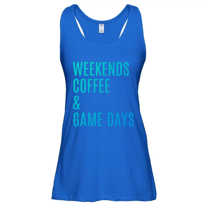 Weekends Coffee And Game Days Football Baseball Soccer Mom Great Gift Ladies Essential Flowy Tank