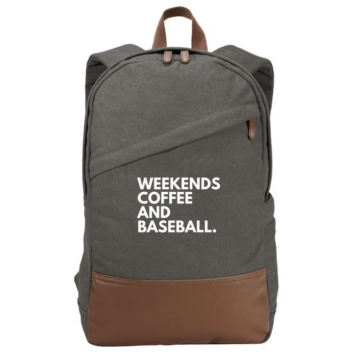 Weekends Coffee And Baseball Baseball Mom Gift Cotton Canvas Backpack