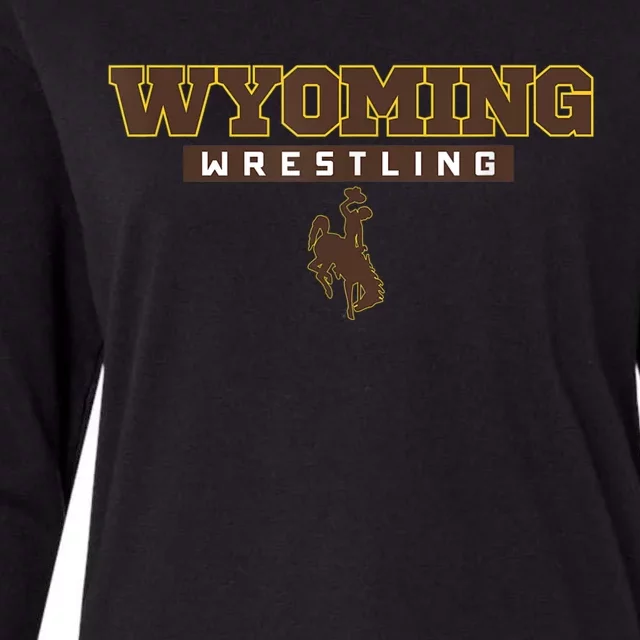 Wyoming Cowboys Apparel Wrestling Bold Box Womens Cotton Relaxed Long Sleeve T-Shirt