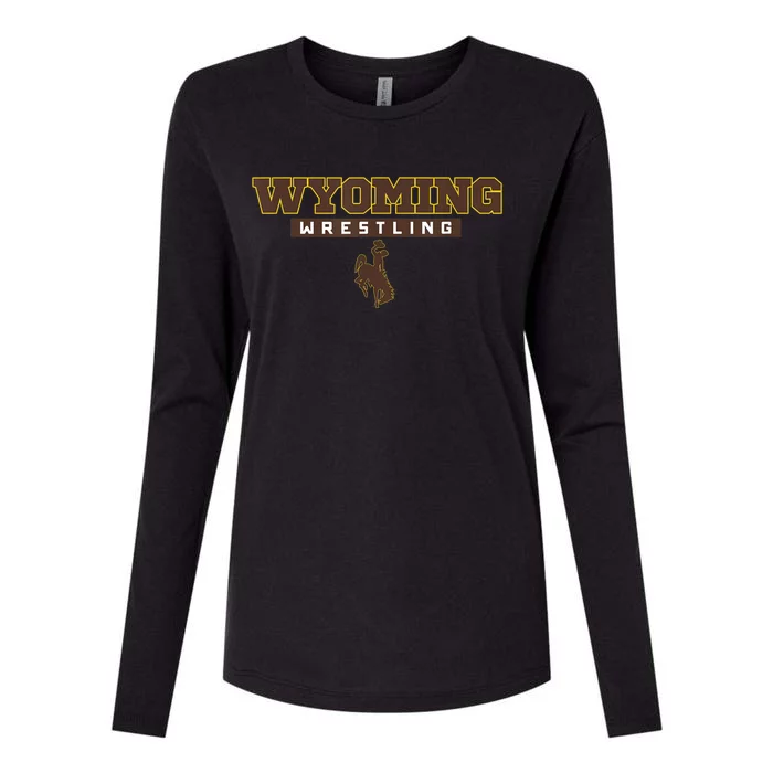 Wyoming Cowboys Apparel Wrestling Bold Box Womens Cotton Relaxed Long Sleeve T-Shirt