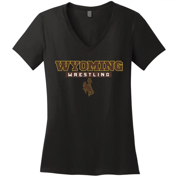 Wyoming Cowboys Apparel Wrestling Bold Box Women's V-Neck T-Shirt