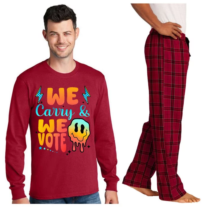 We Carry And We Vote Feminist Kamala 2024 Long Sleeve Pajama Set