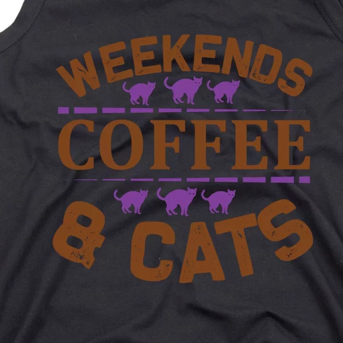 Weekends Coffee And Cats Tank Top