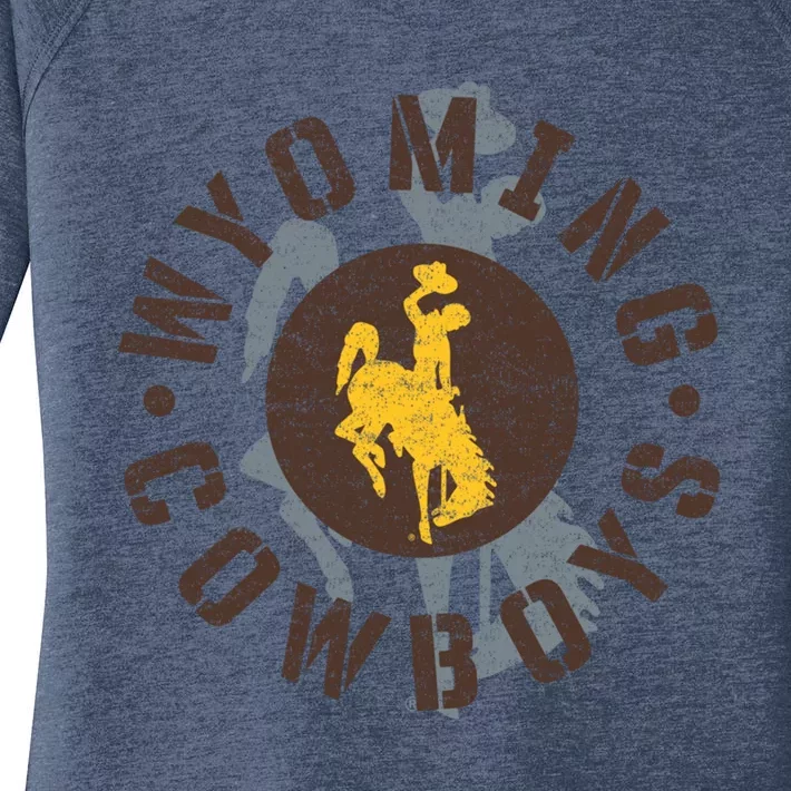 Wyoming Cowboys Apparel Roundup Funny Gift Women's Perfect Tri Tunic Long Sleeve Shirt