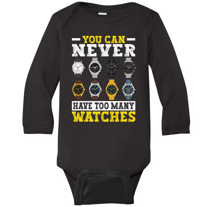 Watches Collector Addict Enthusiast Horologist Baby Long Sleeve Bodysuit