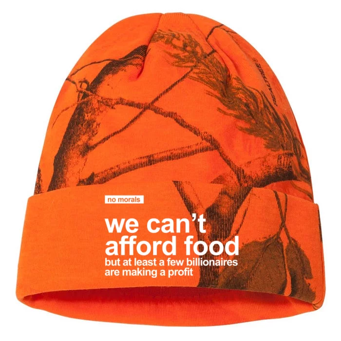 We Cant Afford Food Political Statement Kati - 12in Camo Beanie