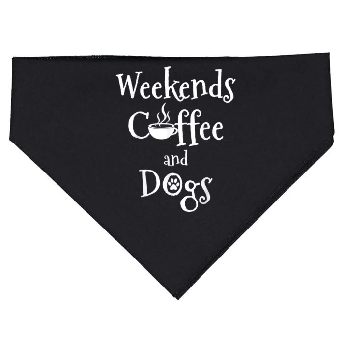 Weekends Coffee And Dogs USA-Made Doggie Bandana