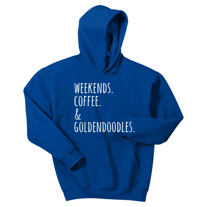 Weekends Coffee And Goldendoodles Funny Dog Gift Kids Hoodie